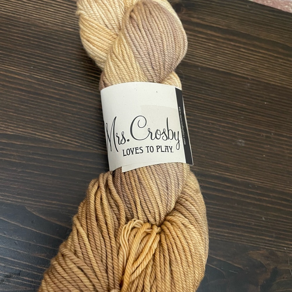 MRS CROSBY Yarn 100% Superwash Merino Steamer Trunk Winter Wheat 100g